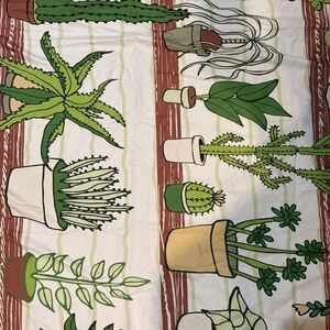 Succulent Print Fabric wall hanging with Green and Brown Accents